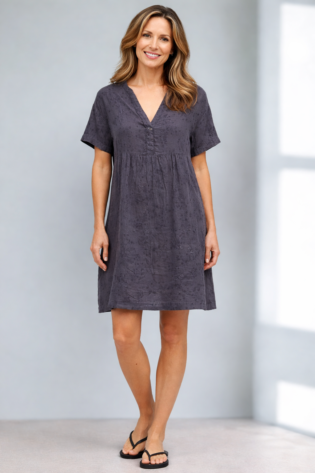 Cut Loose Morning Glory Linen Relaxed Cap Sleeve Dress Summer 2026- Special Order