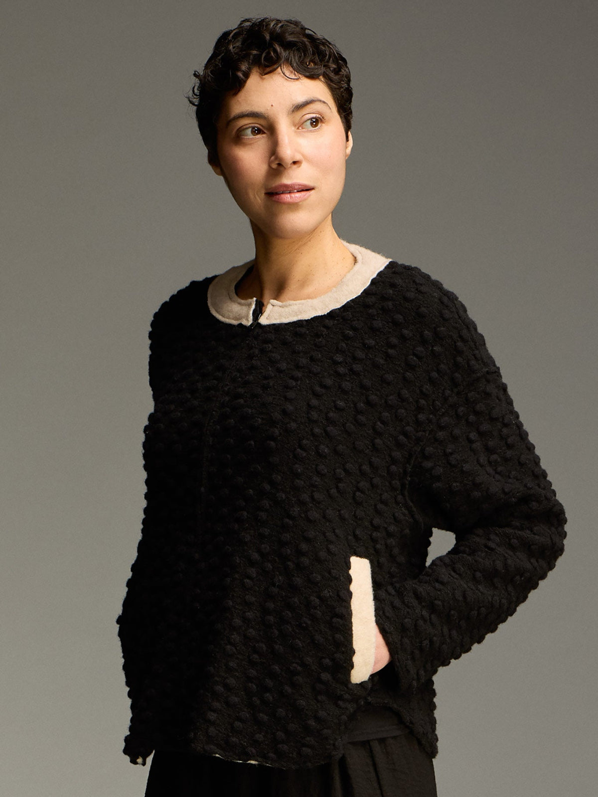 Cut Loose Pebbled Boiled Wool Bomber Jacket 2026- Special Order