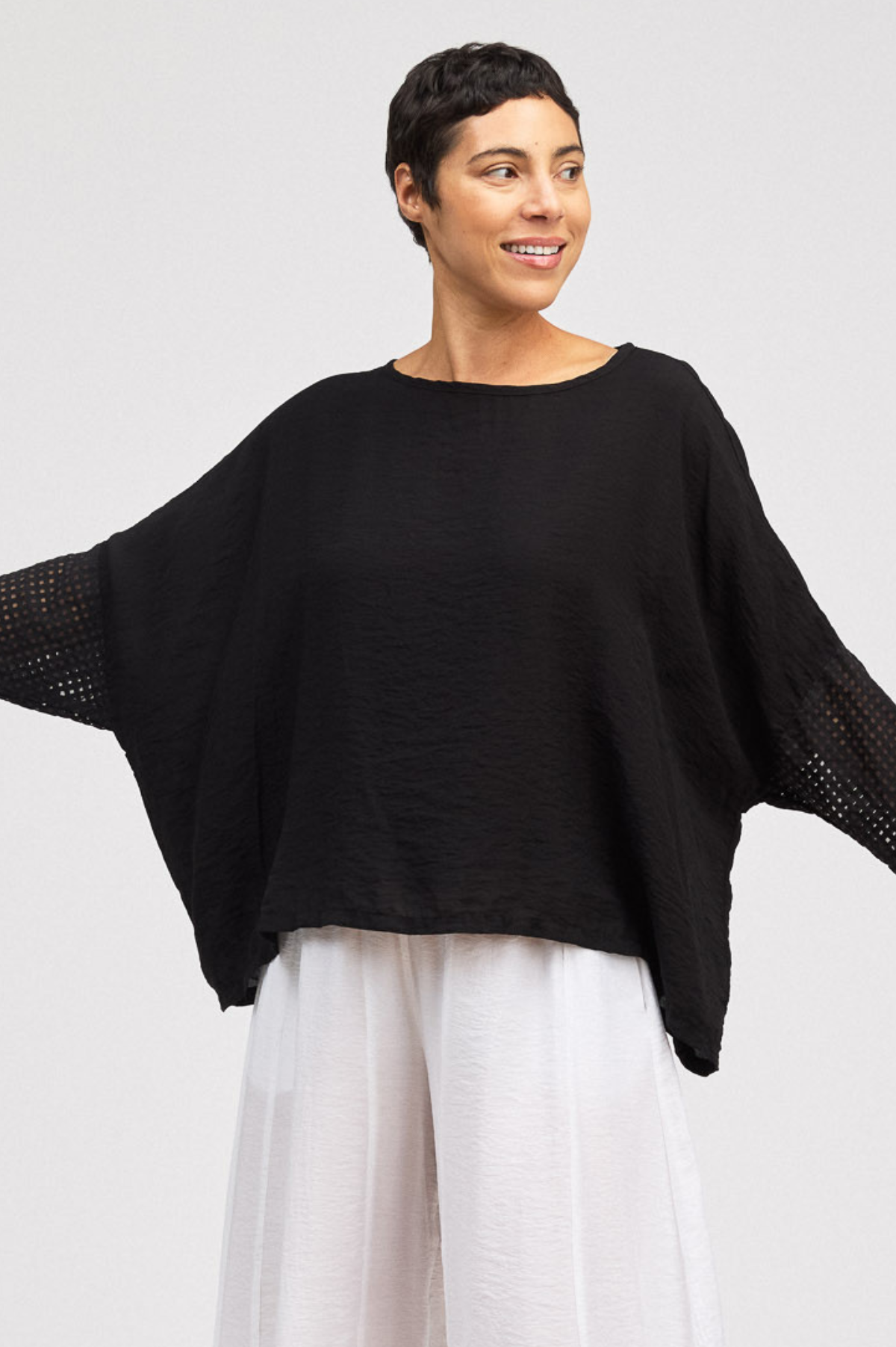 Cut Loose Pinhole Crop Top One Size