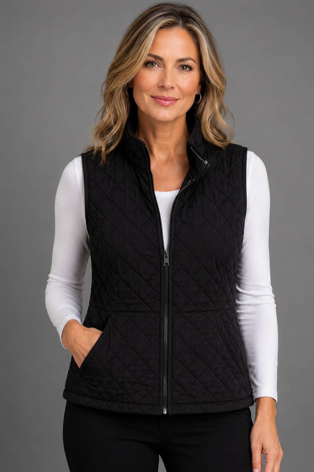 Cut Loose Quilted Parachute Front Vest 
