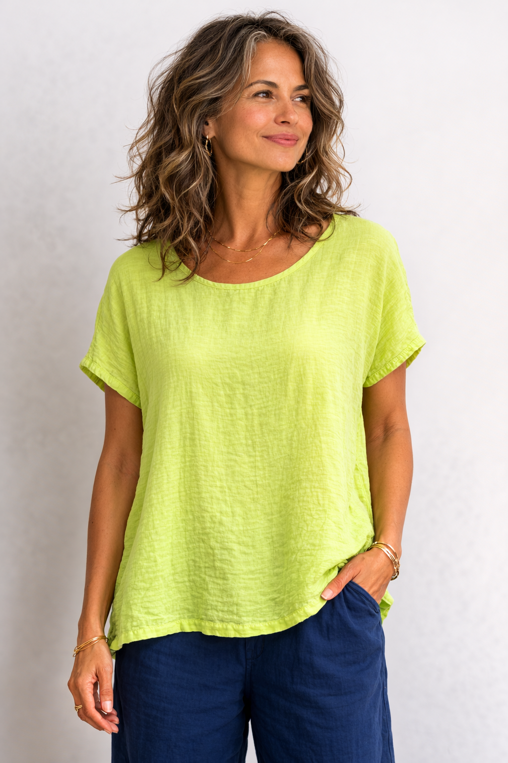 Cut Loose Rayon Parachute Crop Sleeve Swing Shirt Summer 2026- Special Order