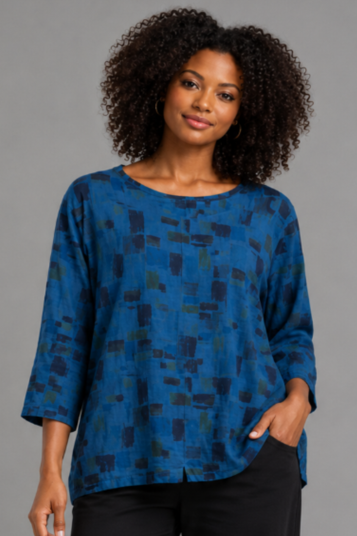 Cut Loose Sea Glass Rayon 3/4 Split Back Top Fall 2026- Special Order