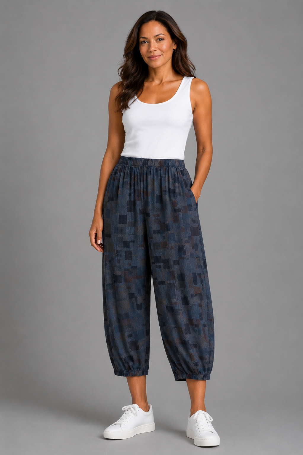 Cut Loose Sea Glass Rayon Cropped Pant w/Darts Fall