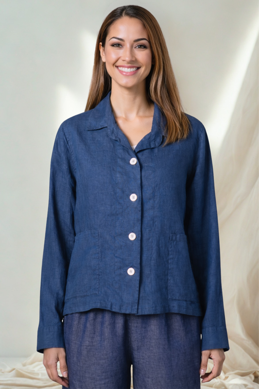 Cut Loose Solid Linen Cropped Jacket Spring 2026- Special Order