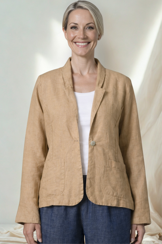 Cut Loose Solid Linen One Button Jacket Spring 2026- Special Order