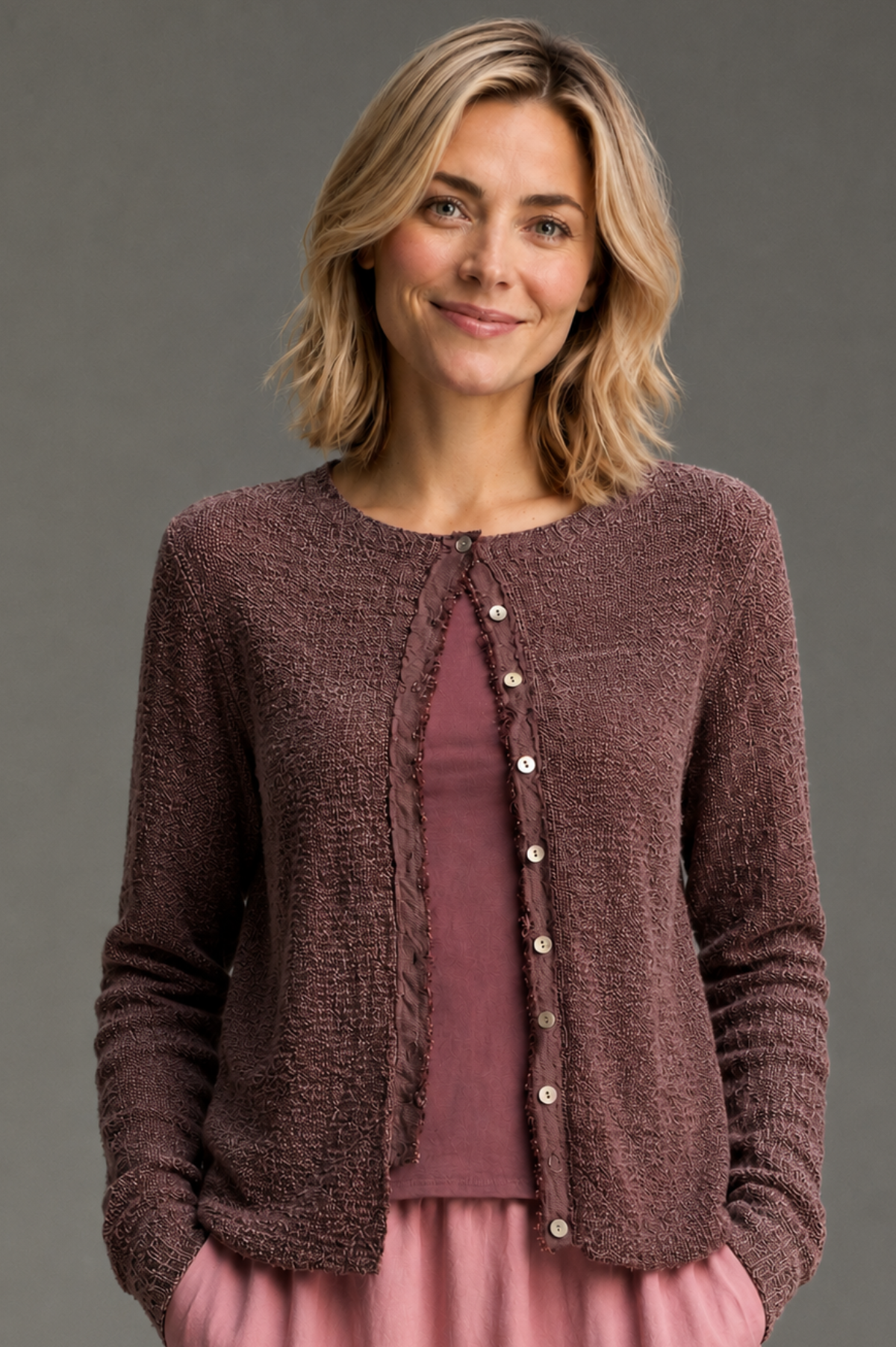 Cut Loose Texture Sweater Knit Crop Cardigan Fall