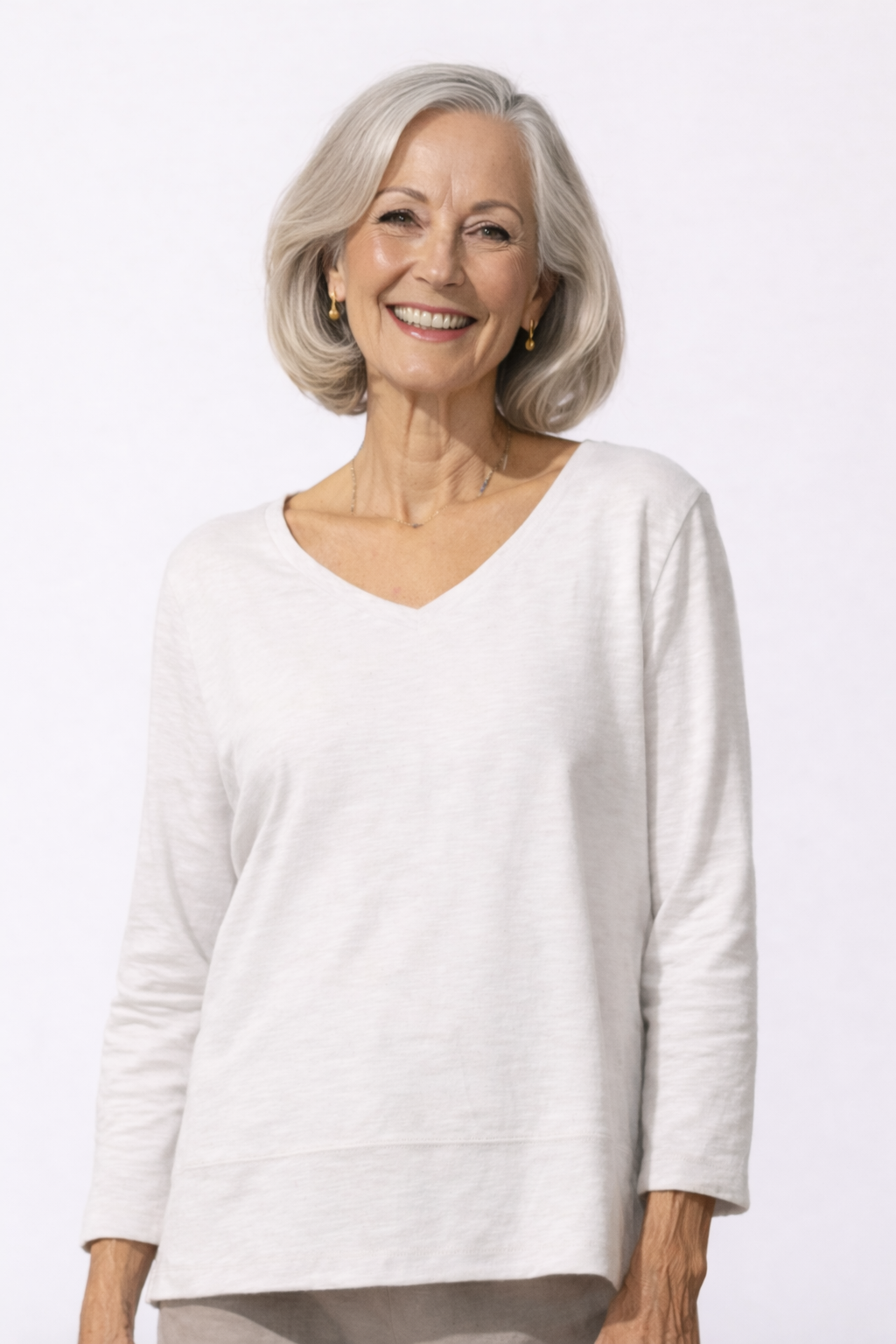 Escape by Habitat Easy V-Neck Tee- Dune Gray