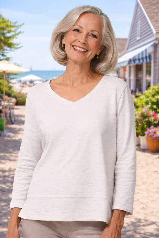 Escape by Habitat Easy V-Neck Tee- Dune Gray