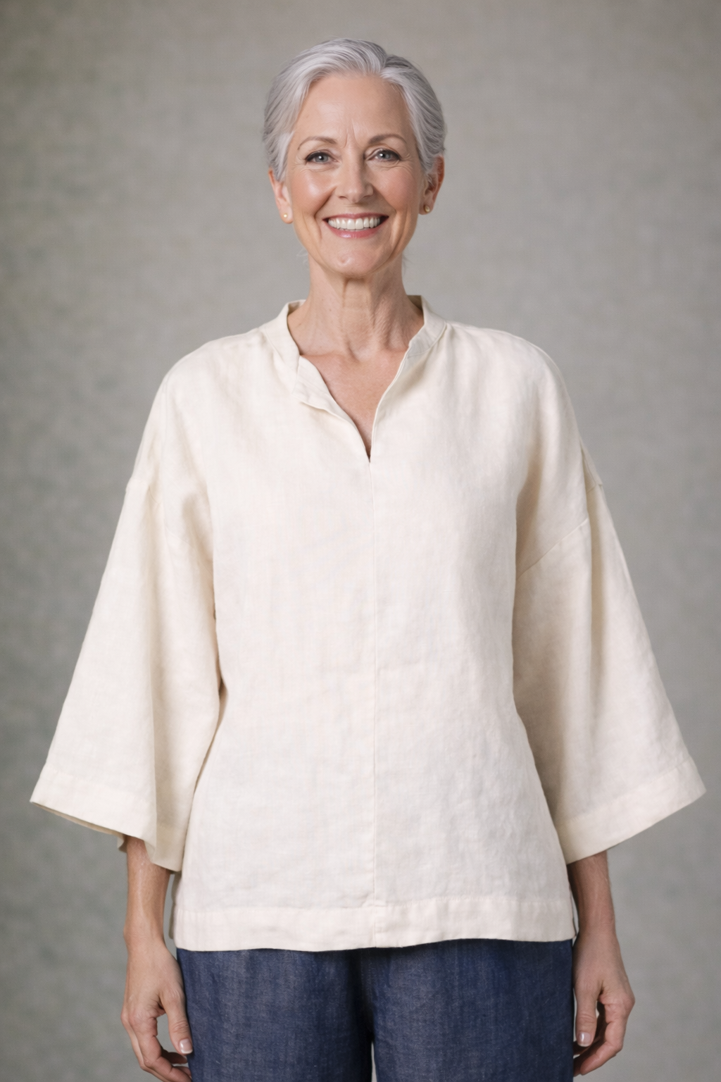 Cut Loose Solid Linen Split Neck Pullover Spring 2026- Special Order