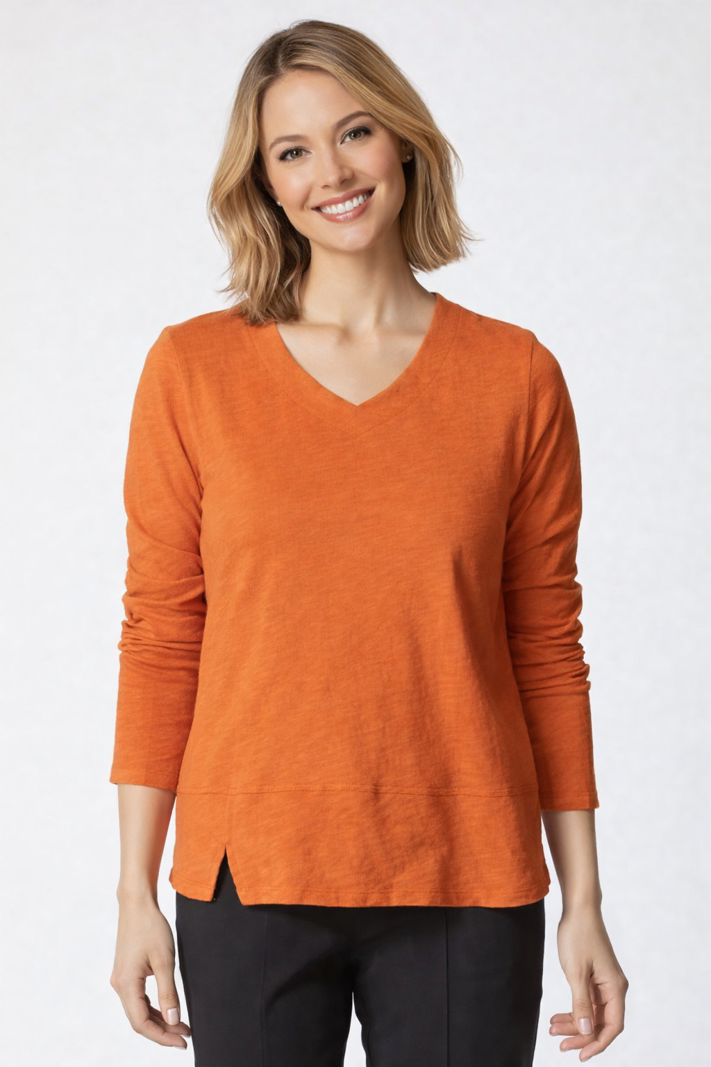 Habitat Clothing Cotton Pebble Seamed Log Sleeve Tee