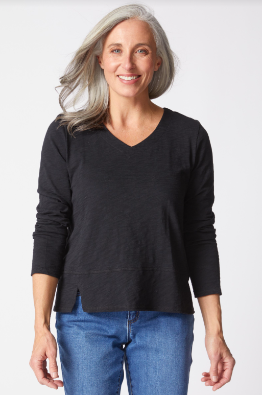 Habitat Clothing Cotton Pebble Seamed Long Sleeve Tee