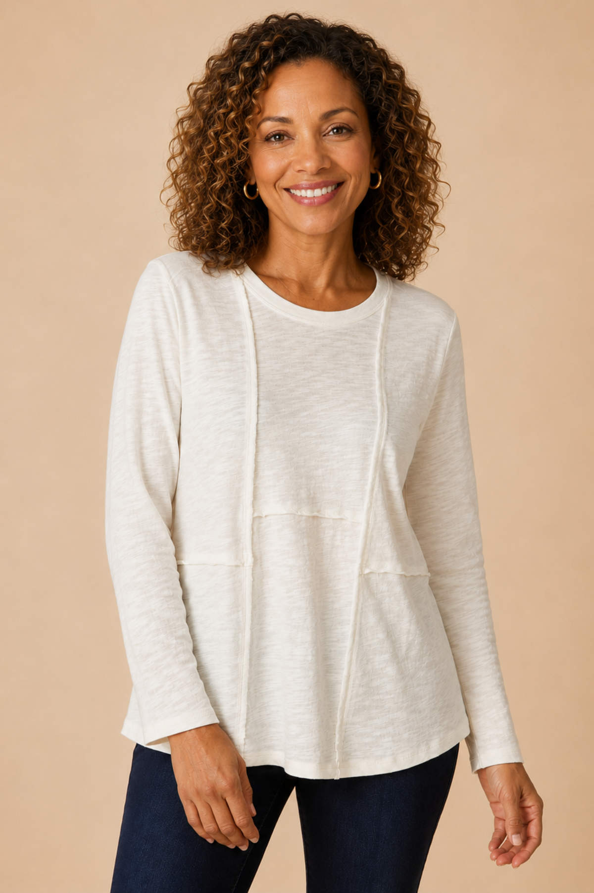 Habitat Clothing Cotton Pebble Shirtail Tunic-Winter White