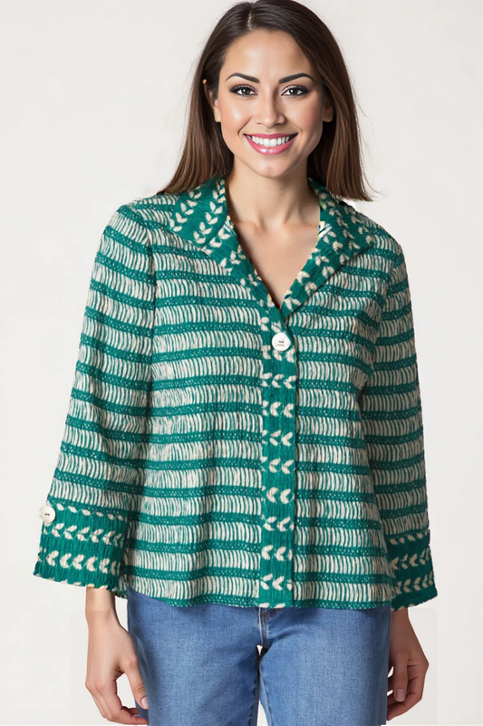 Habitat Clothing Mixed Batiks Hidden Placket Mixed Shirt