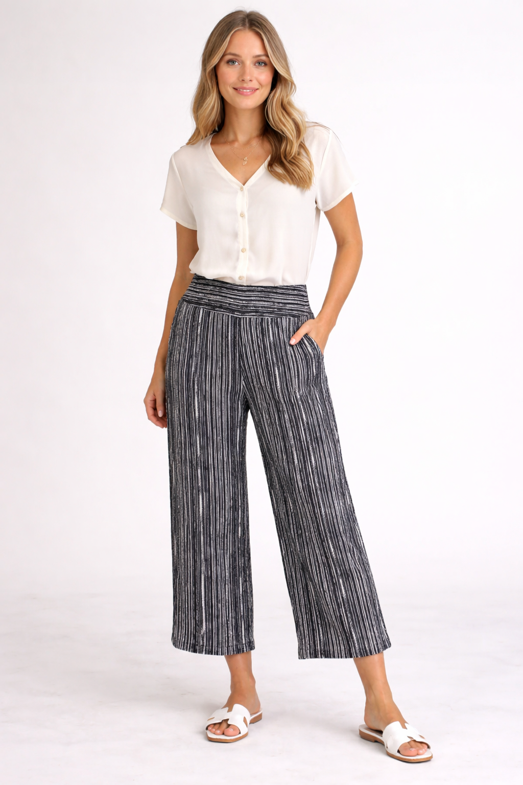 Habitat Clothing Mixed Stripe Easy Flood Pant