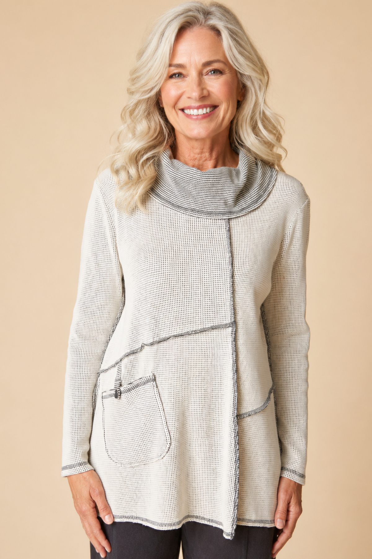Habitat Clothing Opposites Attract Contrast Cowl Tunic-Winter White