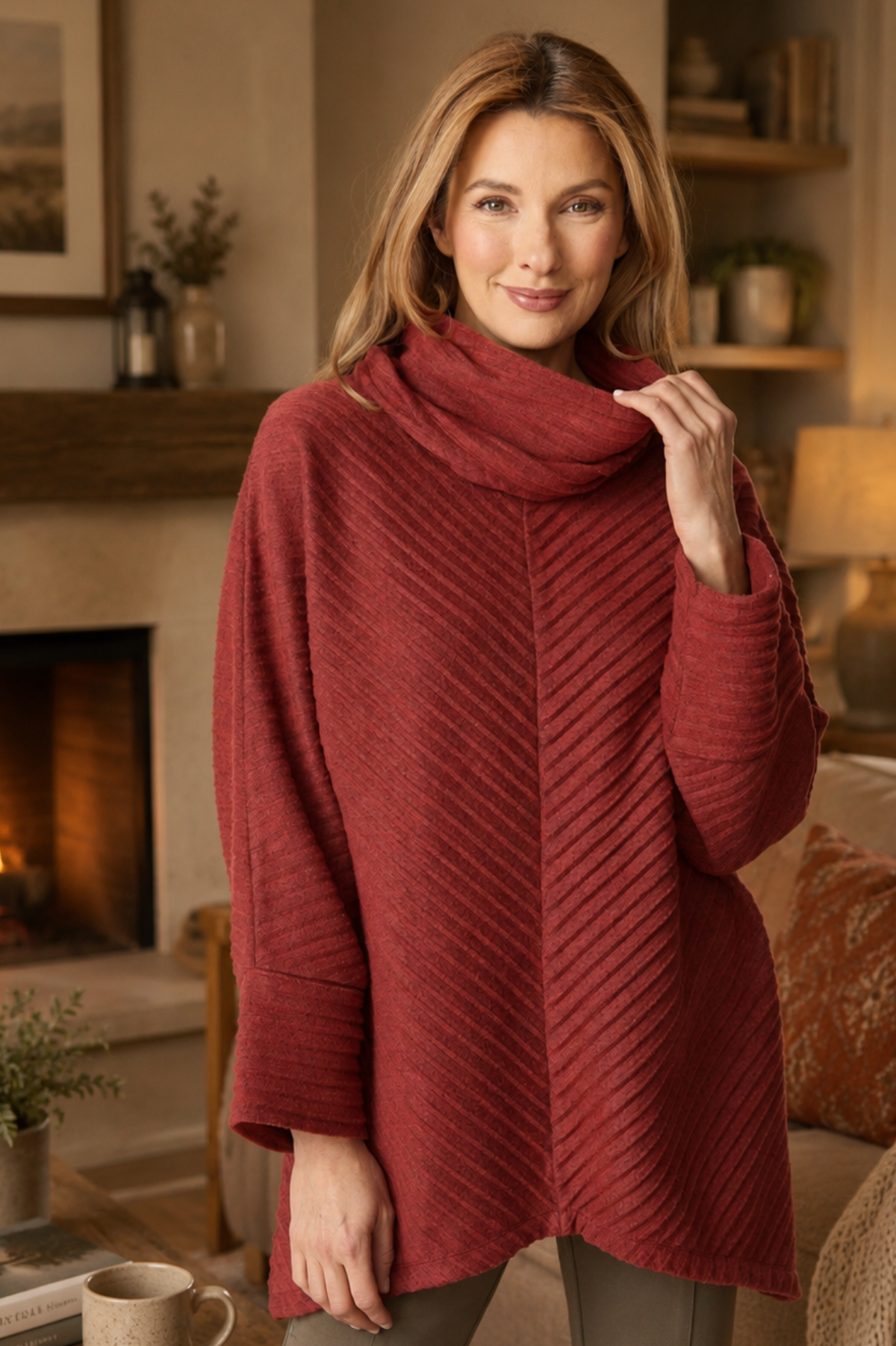 Habitat Clothing Pleated Fleece Chevron Pleat Tunic