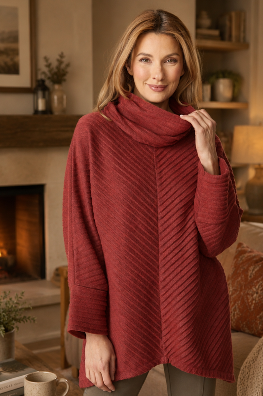 Habitat Clothing Pleated Fleece Chevron Pleat Tunic