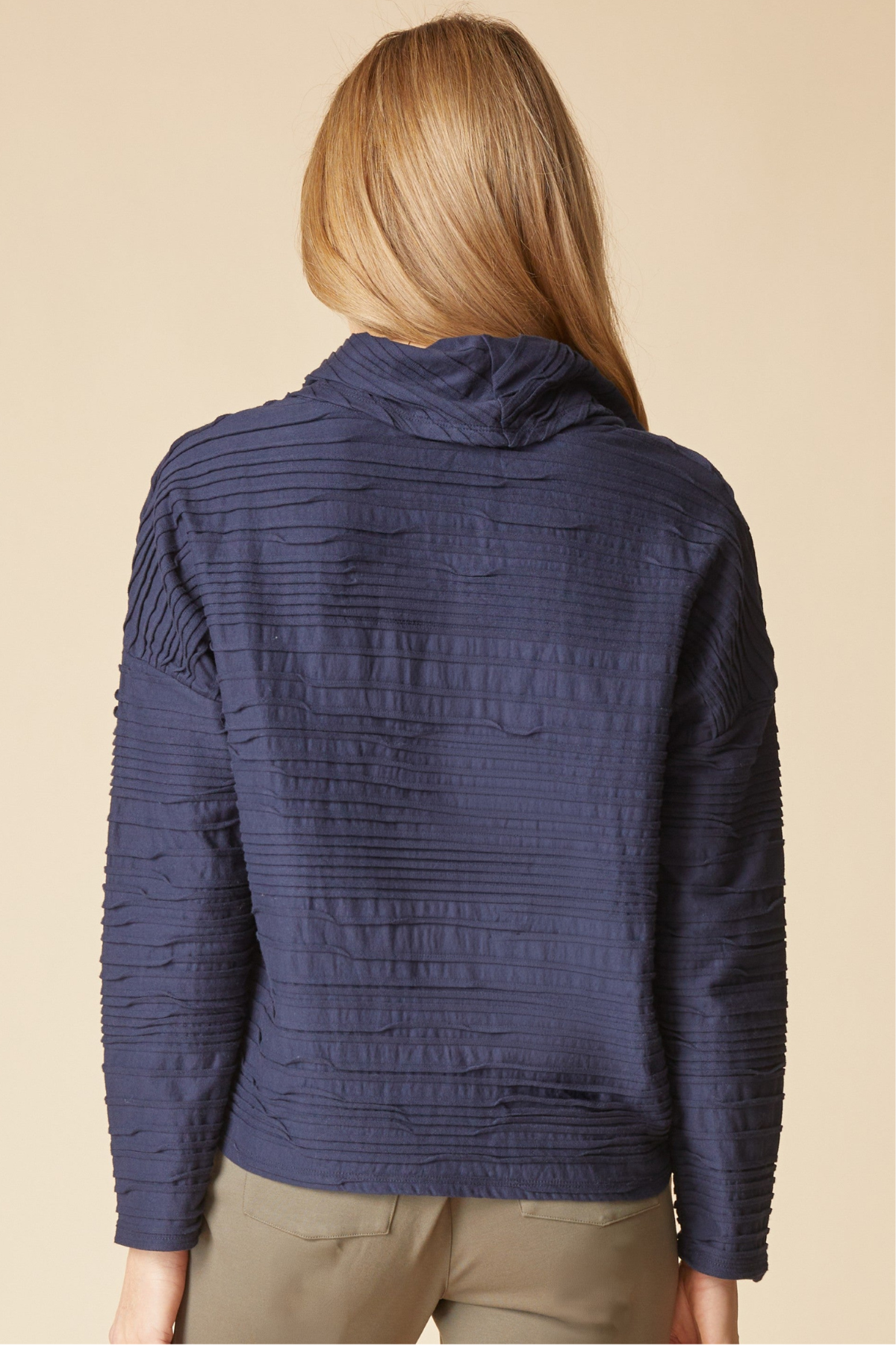 Habitat Clothing Ribble Effect Perfect Cowl Pullover-Navy
