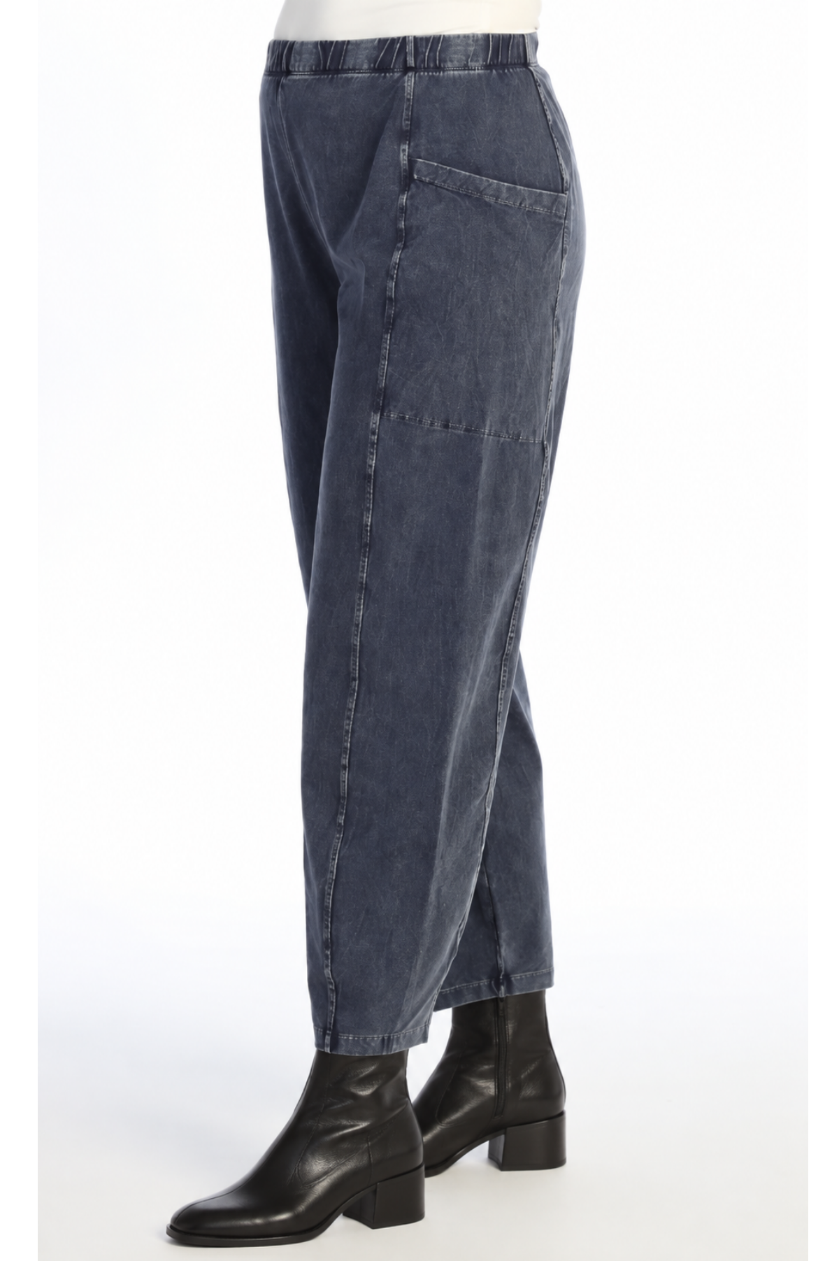 Jess & Jane Mineral Washed Cotton Spandes lantern Pants w/Side Seam