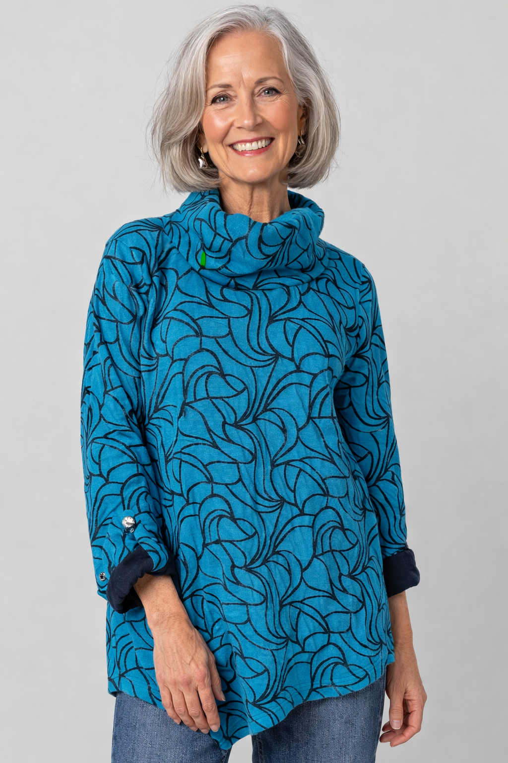 Komil Clothing Cowl Top Petal Teal