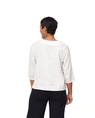 Tulip Clothing Willis Pullover White Seersucker Check