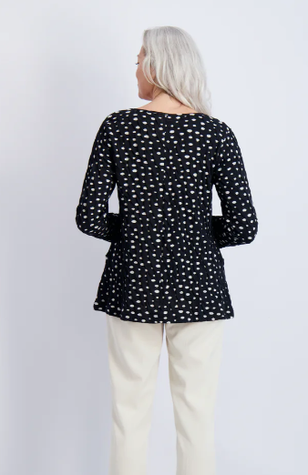 Komil Top Thira Weave White Dot Top