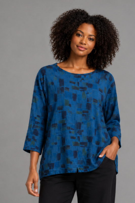 Cut Loose Sea Glass Rayon 3/4 Split Back Top Fall 2026- Special Order