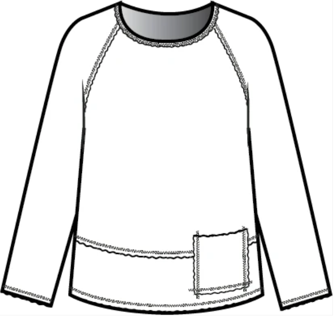 Cotton Lani Raglan Sleeve Pocket Top Pullover