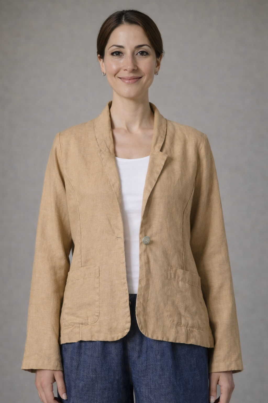 Cut Loose Solid Linen One Button Jacket Spring 2026- Special Order