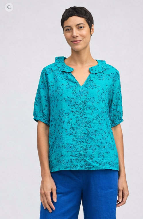 Cut Loose Morning Glory Linen Ruffle Top Summer 2026- Special Order