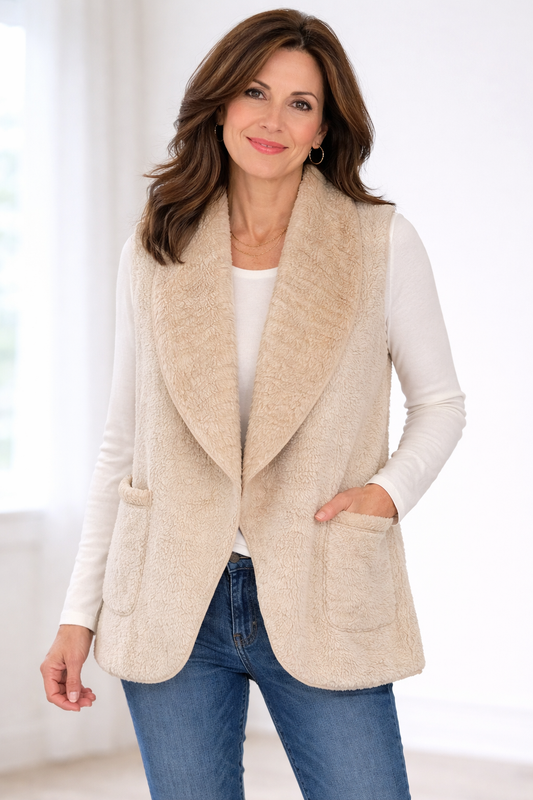 Vine Street Melange Vest-Cream