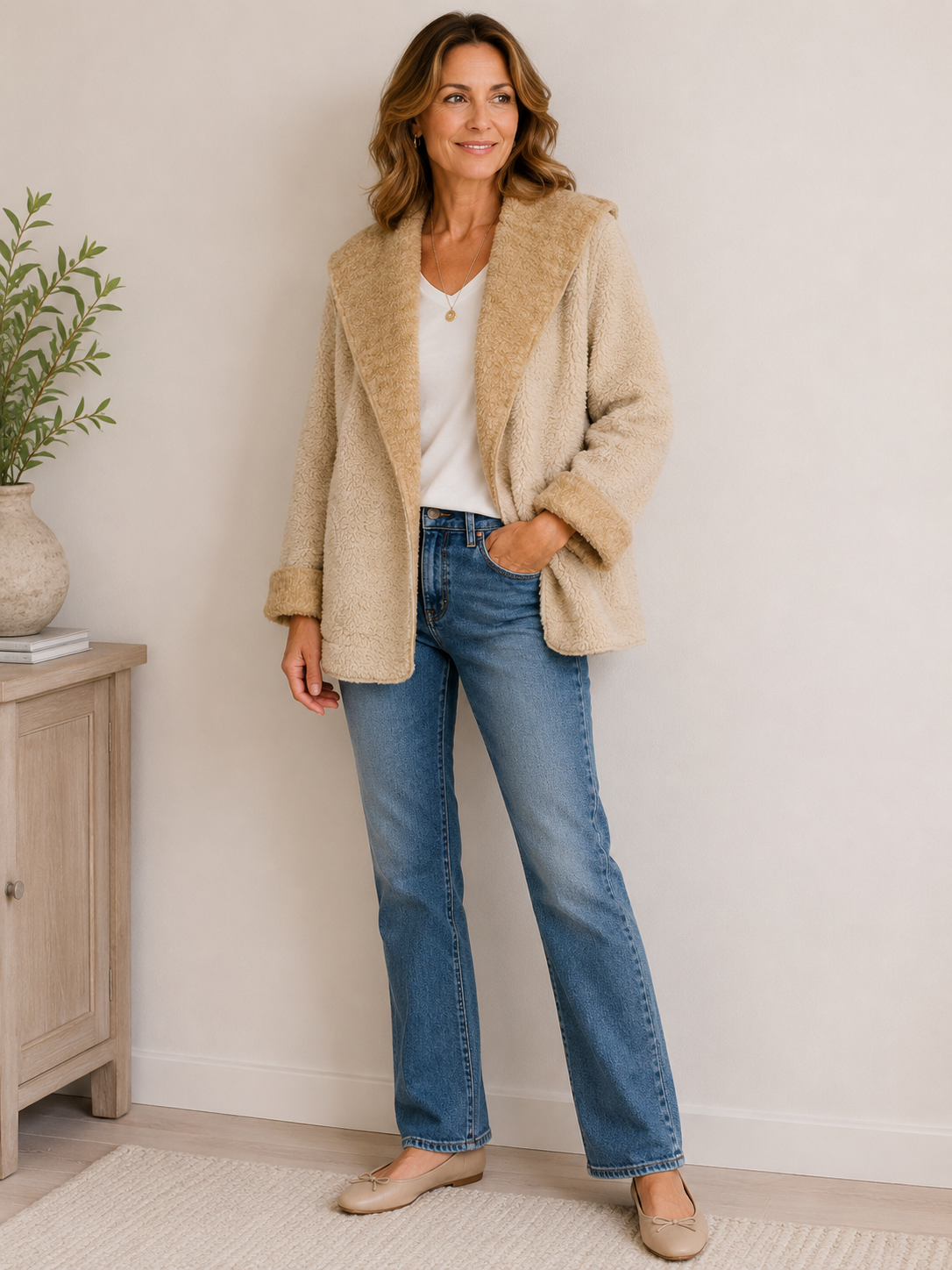Vine Street Shawl  Jacket-Cream