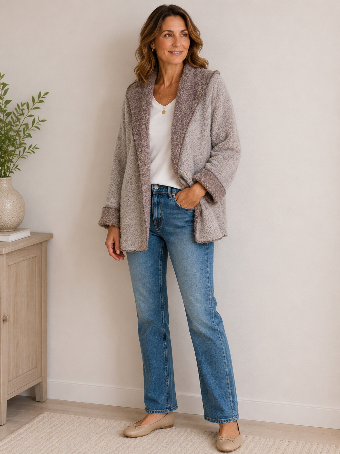 Vine Street Shawl Melange Jacket- Brown