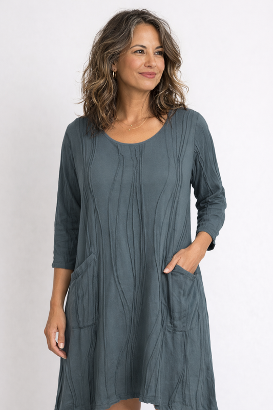 Windhorse Stitched Pocket Tunic dress