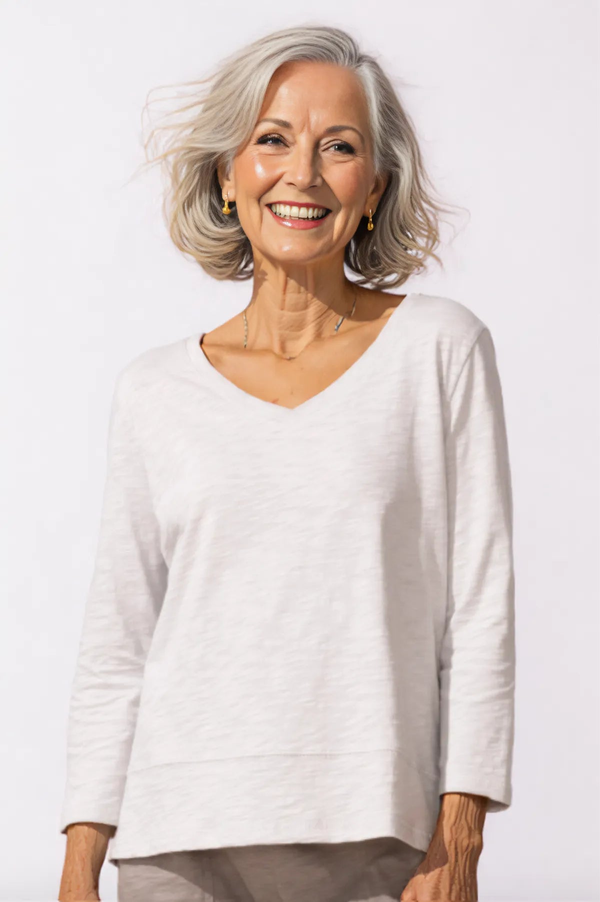 Escape by Habitat Easy V-Neck Tee- Dune Gray