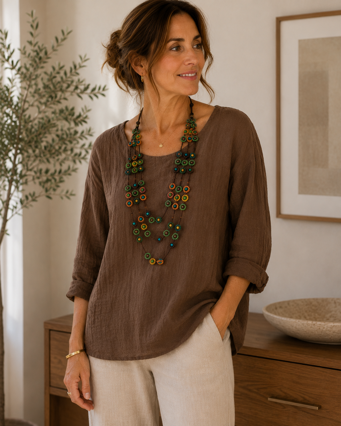 triple bead necklace