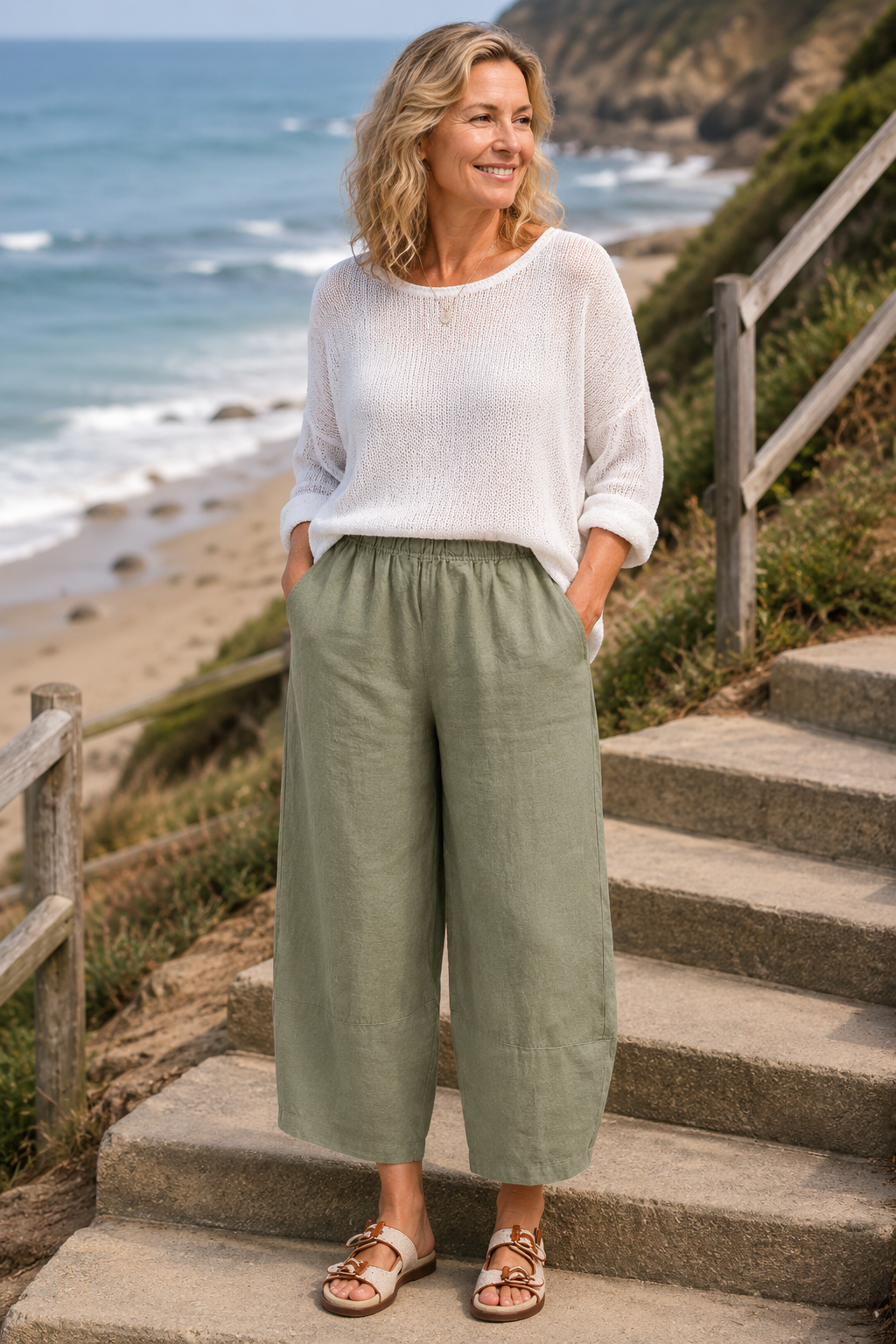 cut loose lantern pant in linen