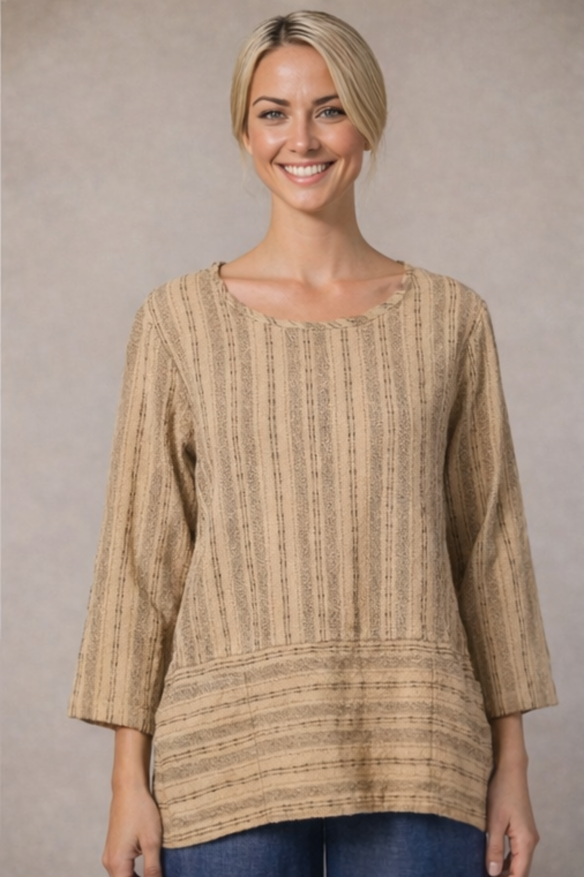 Cut Loose Pinstripe Linen Pocket Border Top Spring 2026- Special Order