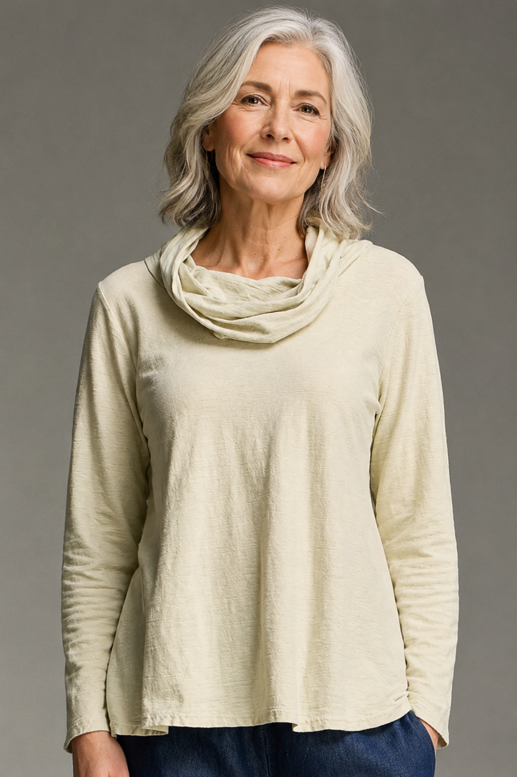 Cut Loose Linen Cotton Jersey Cowl Neck Pullover Top Fall 2026- Special Order - thread to cloth