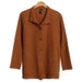 Standup Collar Waffle Weave Jacket-Toffee