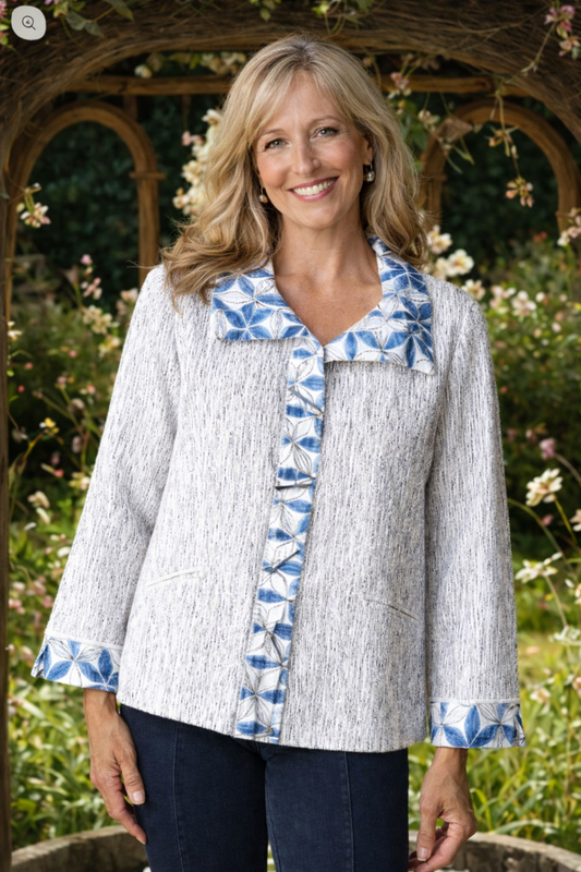 Habitat Clothing Crinkle Crepe Mixed Luna Jacket/Top