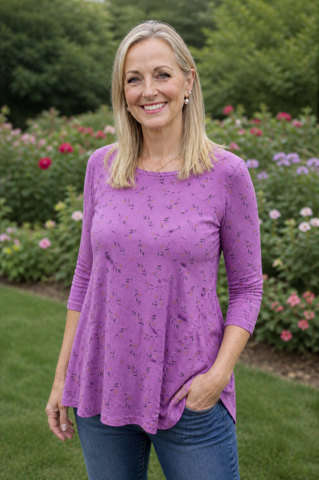 Color Me Cotton Floral Tunic by CMC Click - thread to cloth