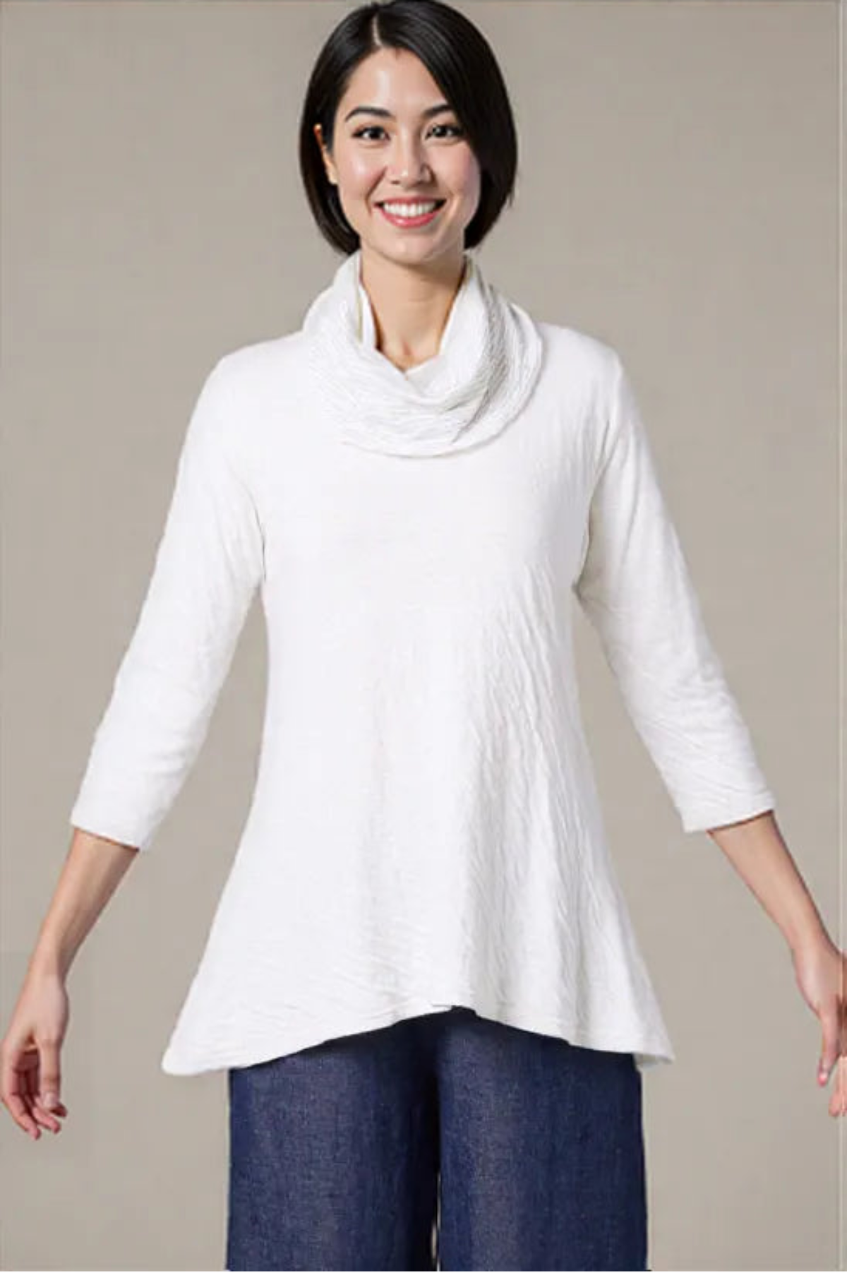 cut loose cowl neck tunic