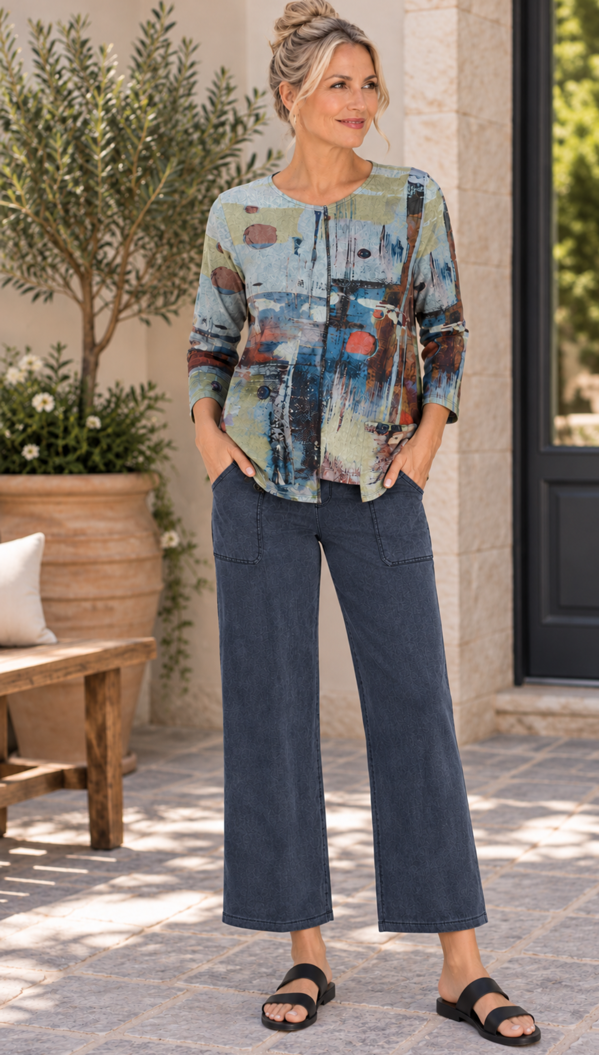 jess and jane cropped ankle pant in denim