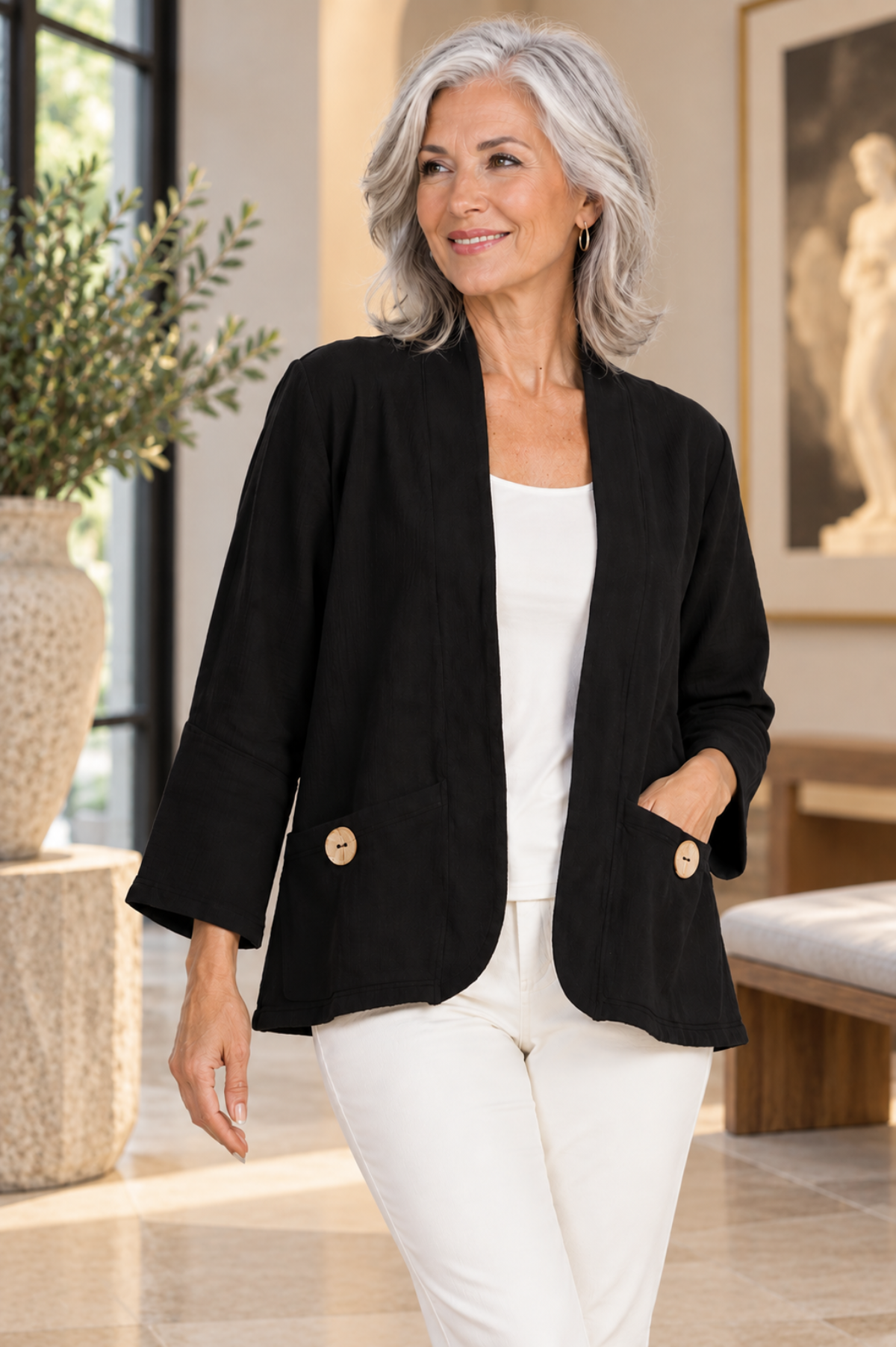 jet black minerial wash jacket by jess and jane clothing