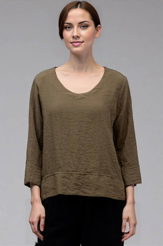 Cut Loose Fall Rayon Parachute V-Neck Vent Top Fall 2025-Special Order