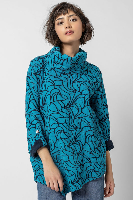 Komil Clothing Cowl Top Petal Teal