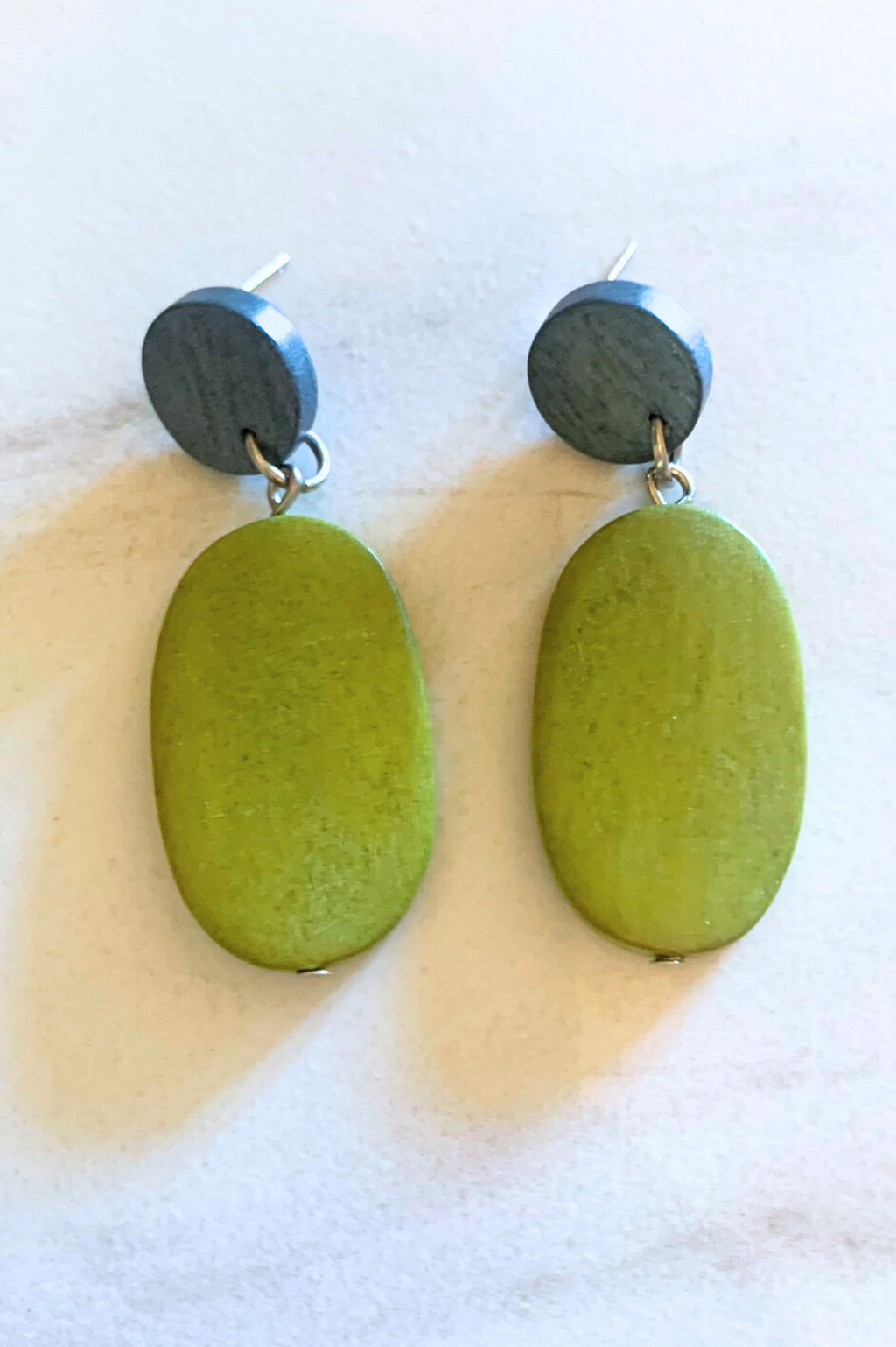 Pagosa Green & Gray Wood Earrings