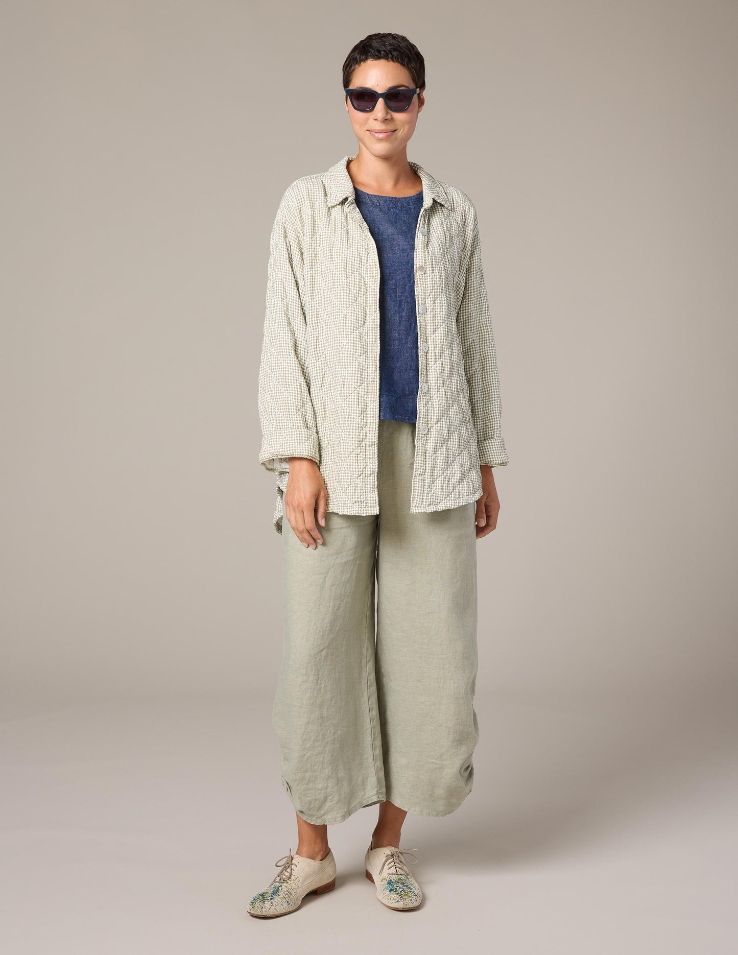 Cut Loose Flax Denim Shell w/Wide Facing Tank Top Spring 2026- Special Order