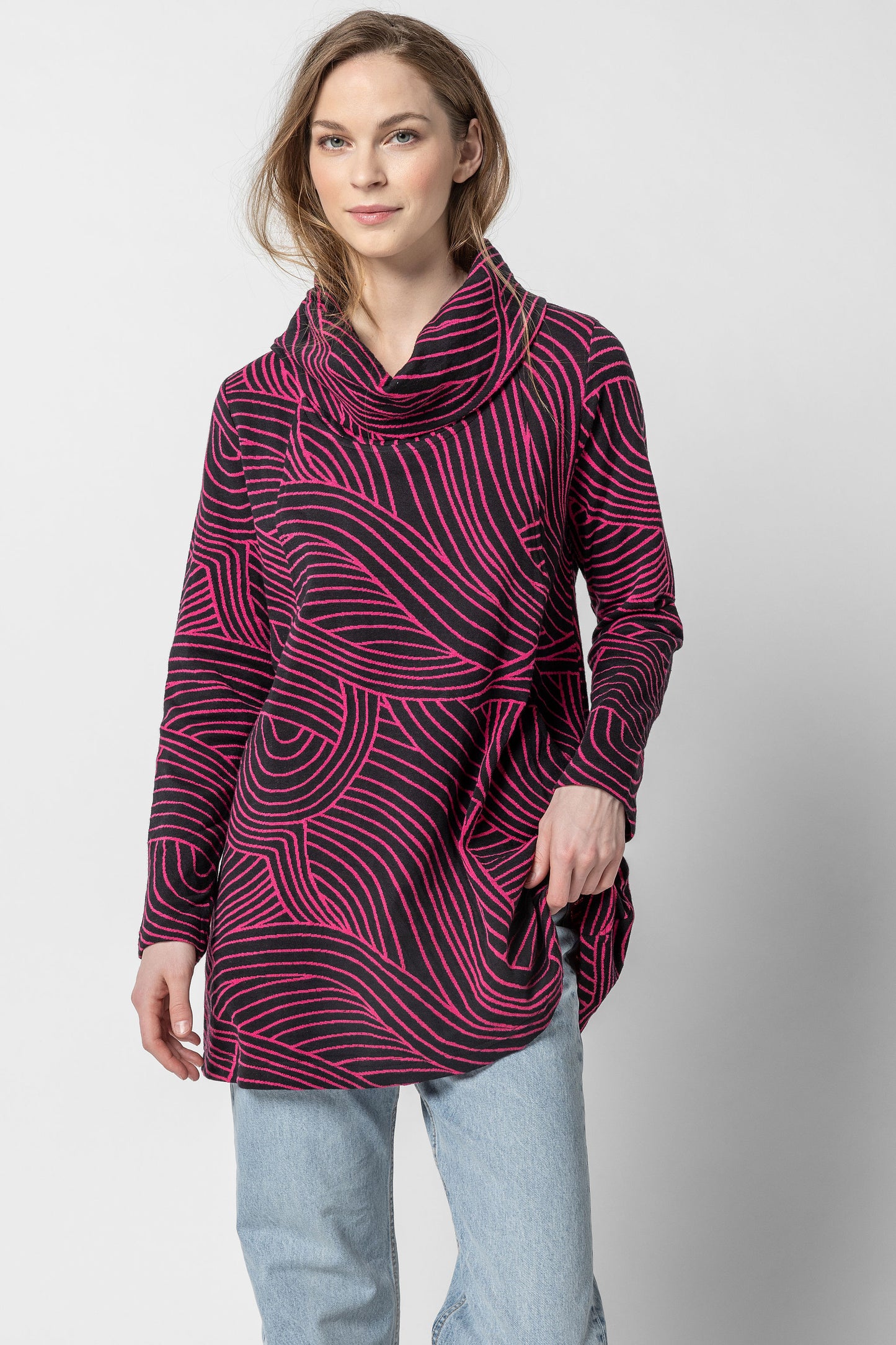 Komil Clothing Cowl Organic Swirl Magenta